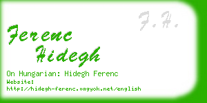 ferenc hidegh business card